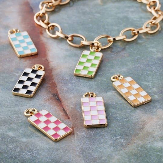 12 Packs: 6 ct. (72 total) Checkerboard Charms by Bead Landing™